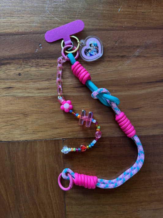 Correa celular rosa con azul 💓