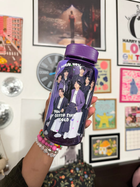 Botella morada BTS (Envío inmediato) 400mls