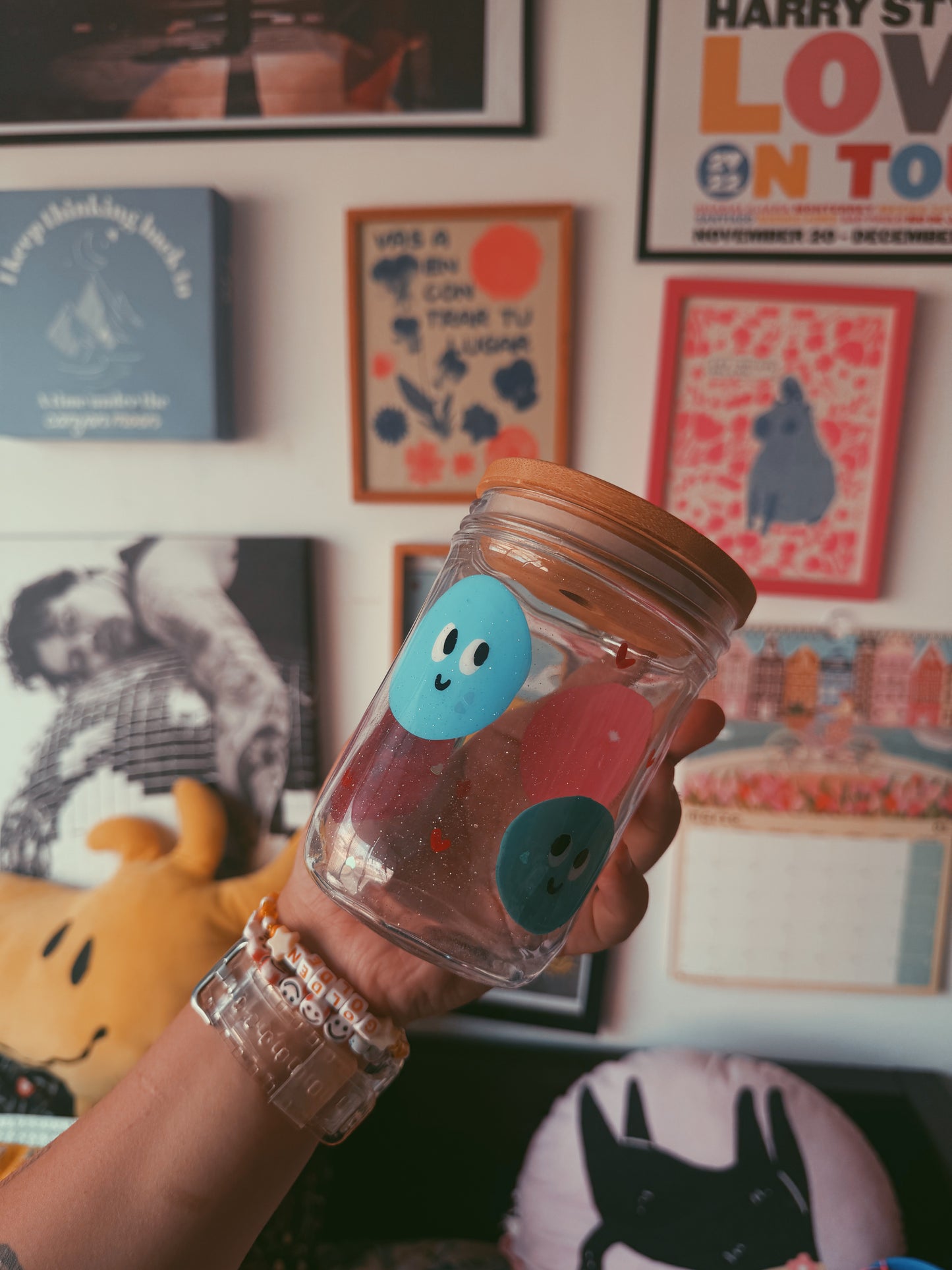 Vaso de vidrio caritas (envío inmediato)