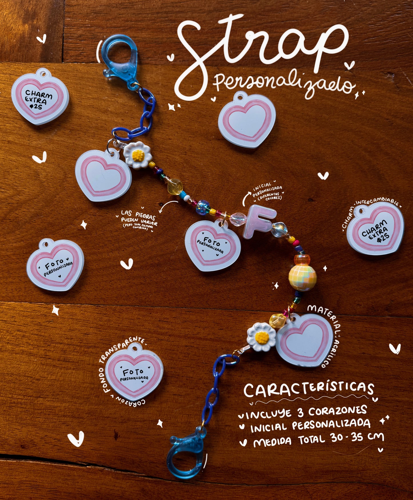 Strap con corazones personalizados ✨